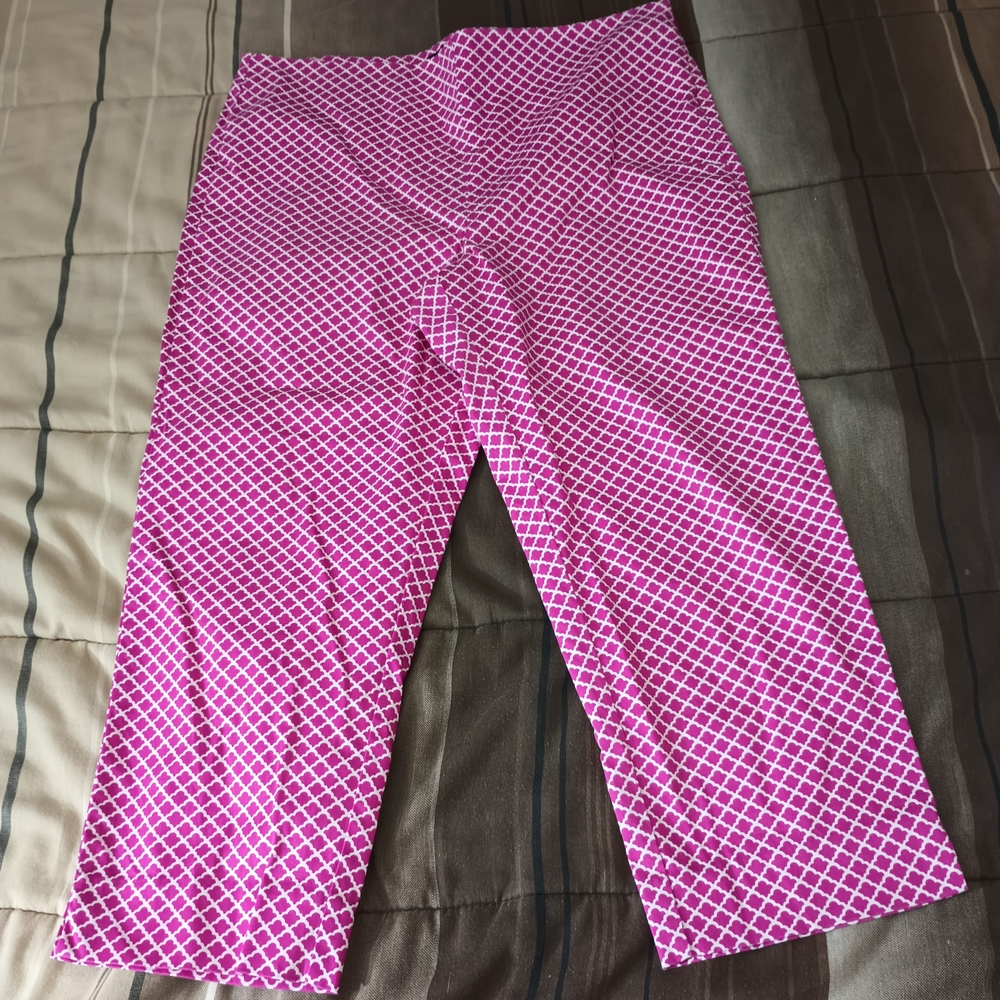 Talbots‎ Heritage Capris Pink Pattern 14P